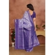 Women's Banarasi Silk Jaquard Woven Saree With Unstitched Blouse 5.5Mtr (Purple)