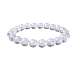 Natural Crystal 8mm Clear Quartz Bracelet (White)