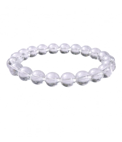 Natural Crystal 8mm Clear Quartz Bracelet (White)