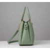 Women's PU Leather Solid Shoulder Zipper Handbag (Green)