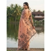 Women's Linen Cotton Printed Saree With Unstitched Blouse 5.5Mtr (Orange) Women's Linen Cotton Printed Saree With Unstitched Blouse 5.5Mtr (Orange)