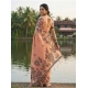 Women's Linen Cotton Printed Saree With Unstitched Blouse 5.5Mtr (Orange) Women's Linen Cotton Printed Saree With Unstitched Blouse 5.5Mtr (Orange)