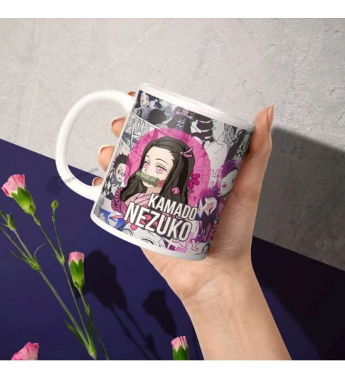 Anime Kamado Nezuko Ceramic Printed Coffee Mug (White) Anime Kamado Nezuko Ceramic Printed Coffee Mug (White)