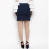Women's Denim Front Button Buttoned Skirt (Blue)