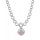 Women's Brass Silver Plated Necklace set (Pink) Women's Brass Silver Plated Necklace set (Pink)