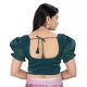 Women's Jimmy Solid Designer Neck Elastic Sleeve Readymade Blouse (Teal 38 , Alterable up to 42)-PID65835
