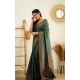 Women's Litchi silk Printed Saree With Unstitched Blouse (Green) Women's Litchi silk Printed Saree With Unstitched Blouse (Green)