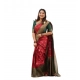 Women's Litchi silk Printed Saree With Unstitched Blouse (Red) Women's Litchi silk Printed Saree With Unstitched Blouse (Red)