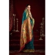 Women's Silk Blend Woven Saree With Unstitched Blouse 5.5 Mtr (Teal)