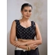 Women's Satin Crepe Printed Saree With Unstitched Blouse 5.5Mtr (Black)