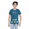 Boy's Cotton Grapic Printed Round Neck T-Shirt (Teal Green)