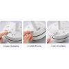 Plastic-LED Ribbed Shade Table Lamp with USB Charging Base (White)
