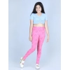 Girl's Cotton Lycra Printed Elasticated Leggings (Pink) Girl's Cotton Lycra Printed Elasticated Leggings (Pink)