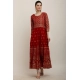 Women's Casual Rayon 3-4th Sleeves Anarkali Kurti (Red)