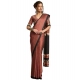 Women's Satin Printed Saree With Unstitched Blouse 5.5Mtr (Black)