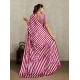 Women's Satin Crepe Printed Saree With Unstitched Blouse 5.5Mtr (Maroon)