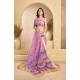 Women's Faux Linen Floral Ready to wear Saree With Unstitched Blouse 5.5Mtr (Lavender) Women's Faux Linen Floral Ready to wear Saree With Unstitched Blouse 5.5Mtr (Lavender)