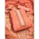 Women's Banarasi Silk Printed Unstitched Salwar Suit Material With Dupatta (Peach, 3Mtrs)