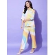 Women's Polyester Colour Blocking 3-4th Sleeve Co-Ord Set (Multicolor)