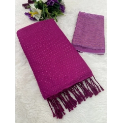 Women's Chiffon Zigzag lines Saree With Unstitched Blouse 5.5Mtr (Pink)