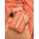 Women's Banarasi Silk Printed Unstitched Salwar Suit Material With Dupatta (Peach, 3Mtrs)