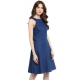 Women's Denim Solid Sleeveless Dress (Blue) Women's Denim Solid Sleeveless Dress (Blue)