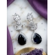 Women's Brass Silver Plated Drop Earrings (Blue) Women's Brass Silver Plated Drop Earrings (Blue)