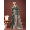 Women's Banarasi Silk Printed Saree With Unstitched Blouse 5.5Mtr (Dark Green) Women's Banarasi Silk Printed Saree With Unstitched Blouse 5.5Mtr (Dark Green)