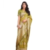 Women's Linen Cotton Printed Saree With Unstitched Blouse 5.5Mtr (Mustrad) Women's Linen Cotton Printed Saree With Unstitched Blouse 5.5Mtr (Mustrad)
