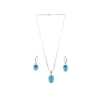 Women's Brass Silver Plated Pendant Set (Blue) Women's Brass Silver Plated Pendant Set (Blue)