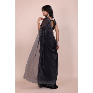 Generic Women's Jimmy choo Embellished Bollywood Saree With Unstitched Blouse 5.5Mtr (Black)