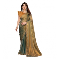 Women's Georgette Printed Saree With Unstitched Blouse 5.5Mtr (Green)