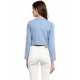 Women's Denim Ruffled Long Sleeves Shrug (Blue)