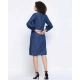 Women's Casual Denim Full sleeve Dress (Blue)