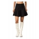 Women's Denim Washed Buttoned Skirt (Black) Women's Denim Washed Buttoned Skirt (Black)