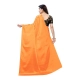 Women's Satin Printed Saree With Unstitched Blouse 5.5Mtr (Mustard)