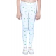 Girl's Cotton Lycra Printed Elasticated Leggings (White)