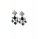 Women's Brass Silver Plated Drop Earrings (Blue) Women's Brass Silver Plated Drop Earrings (Blue)