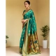 Women's Silk Blend Paithani Saree With Unstitched Blouse 5.5Mtr (Green)