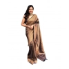Women's Soft Lichi Silk Printed Saree With Unstitched Blouse 5.5Mtr (Black-Gold) Women's Soft Lichi Silk Printed Saree With Unstitched Blouse 5.5Mtr (Black-Gold)