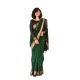 Women's Soft Lichi Silk Printed Saree With Unstitched Blouse 5.5Mtr (Green)