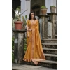 Women's Silk_Blend Butti Pattern Saree With Unstitched Blouse 5.5Mtr (Mustard)