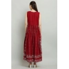 Women's Casual Rayon 3-4th Sleeves Kurti (Maroon)