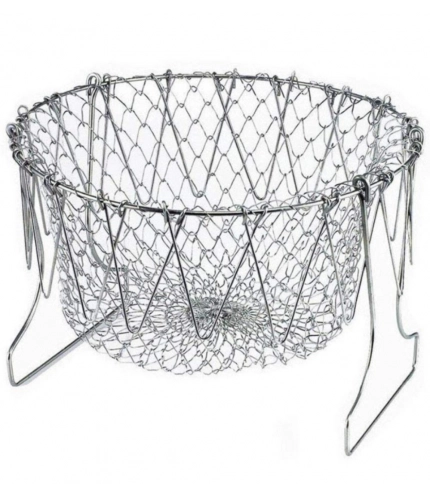 Foldable Chef Basket – Multi-Function Strainer And Steamer (Color: Assorted )