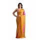 Women's Satin Crepe Printed Saree With Unstitched Blouse 5.5Mtr (Mustard)
