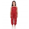 Girl's Rayon Floral Sleeveless Jumpsuit (Red) Girl's Rayon Floral Sleeveless Jumpsuit (Red)