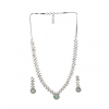 Women's Brass Silver Plated Necklace set (Turquoise)