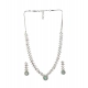 Women's Brass Silver Plated Necklace set (Turquoise)