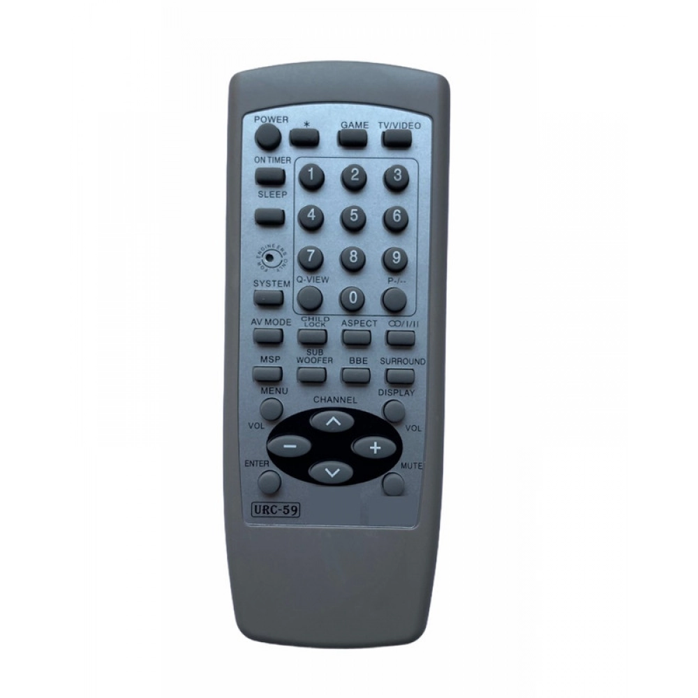 Ecomoye CRT TV Remote No. URC59, Compatible/Replacement for Aiwa CRT TV Remote, Grey (Exactly Same Remote will Only Work)
