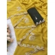 Women's Digital Printed Georgette Saree With Unstitched Blouse (Yellow, 5-6 Mtrs) Women's Digital Printed Georgette Saree With Unstitched Blouse (Yellow, 5-6 Mtrs)